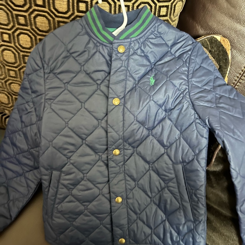 Polo by Ralph Lauren Navy and Green Quilted Jacket